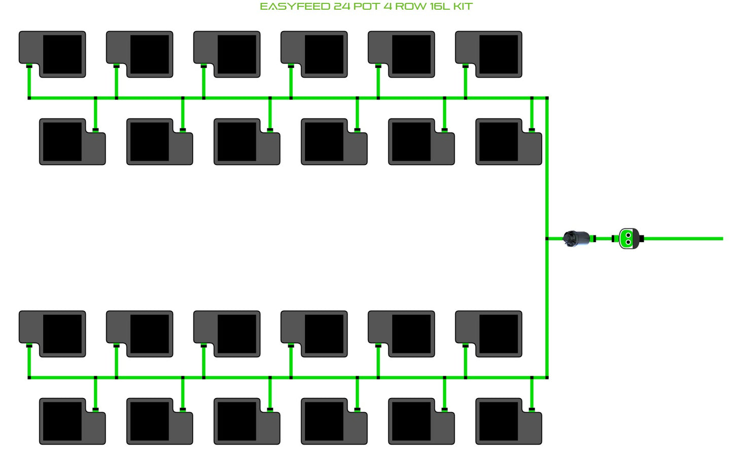 ALIEN Hydroponics EasyFeed 24 Pot 4 Row 16L Kit product image 1