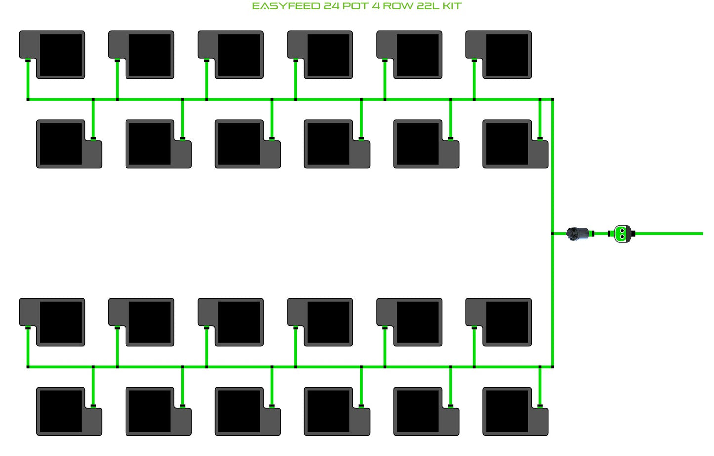 ALIEN Hydroponics EasyFeed 24 Pot 4 Row 22L Kit product image 1