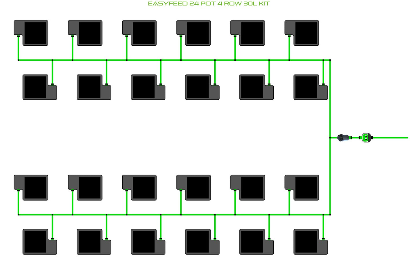 ALIEN Hydroponics EasyFeed 24 Pot 4 Row 30L Kit product image 1