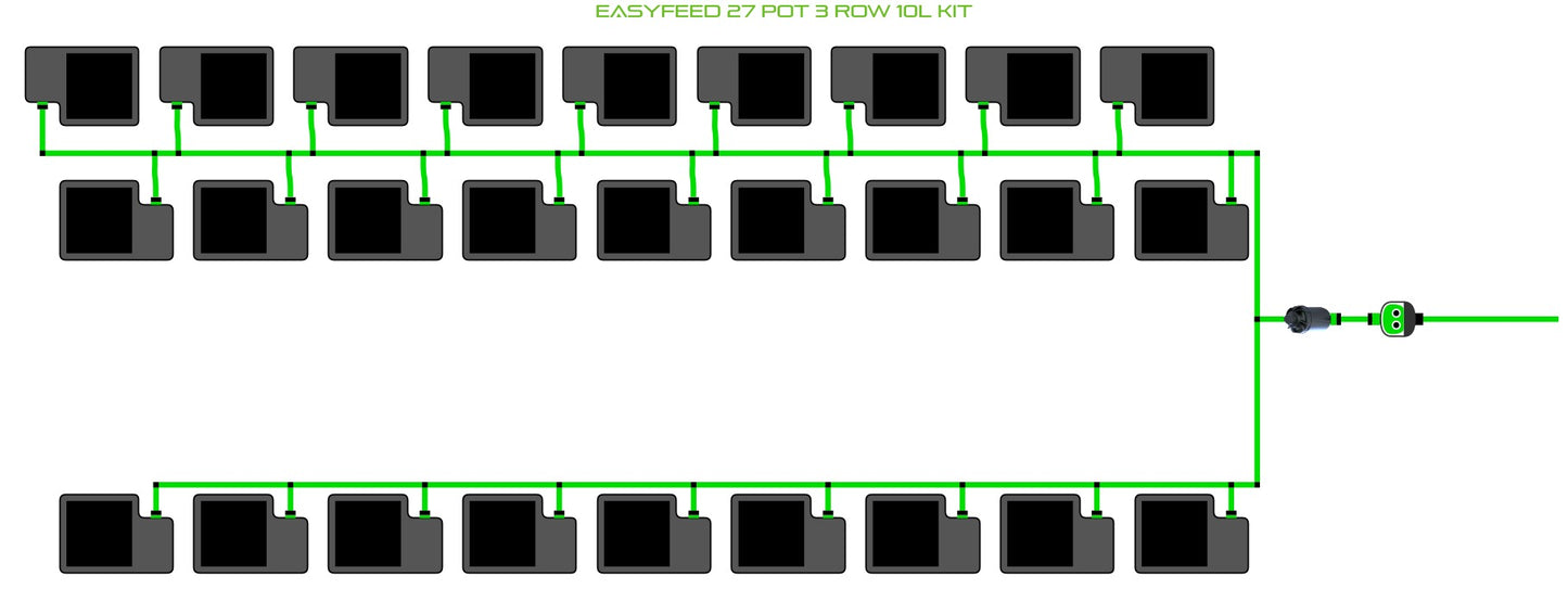 ALIEN Hydroponics EasyFeed 27 Pot 3 Row 10L Kit product image 1