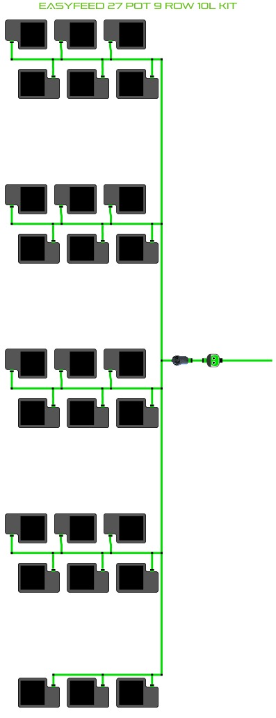 ALIEN Hydroponics EasyFeed 27 Pot 9 Row 10L Kit product image 1