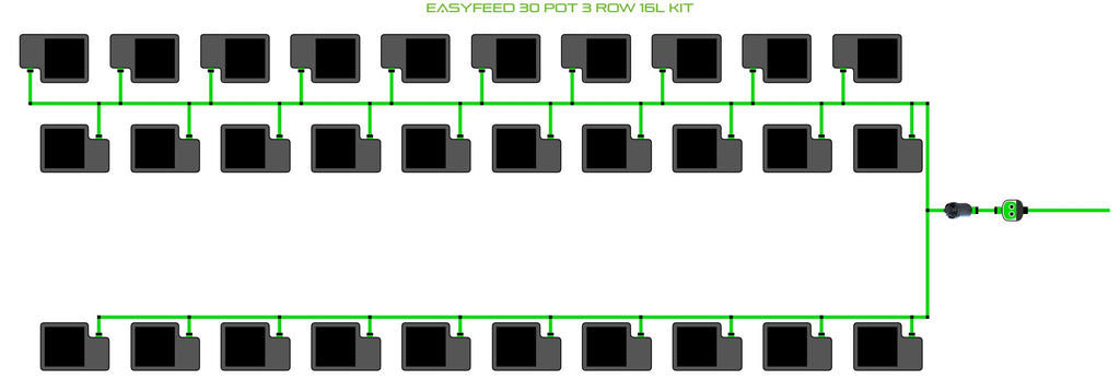 ALIEN Hydroponics EasyFeed 30 Pot 3 Row 16L Kit product image 1