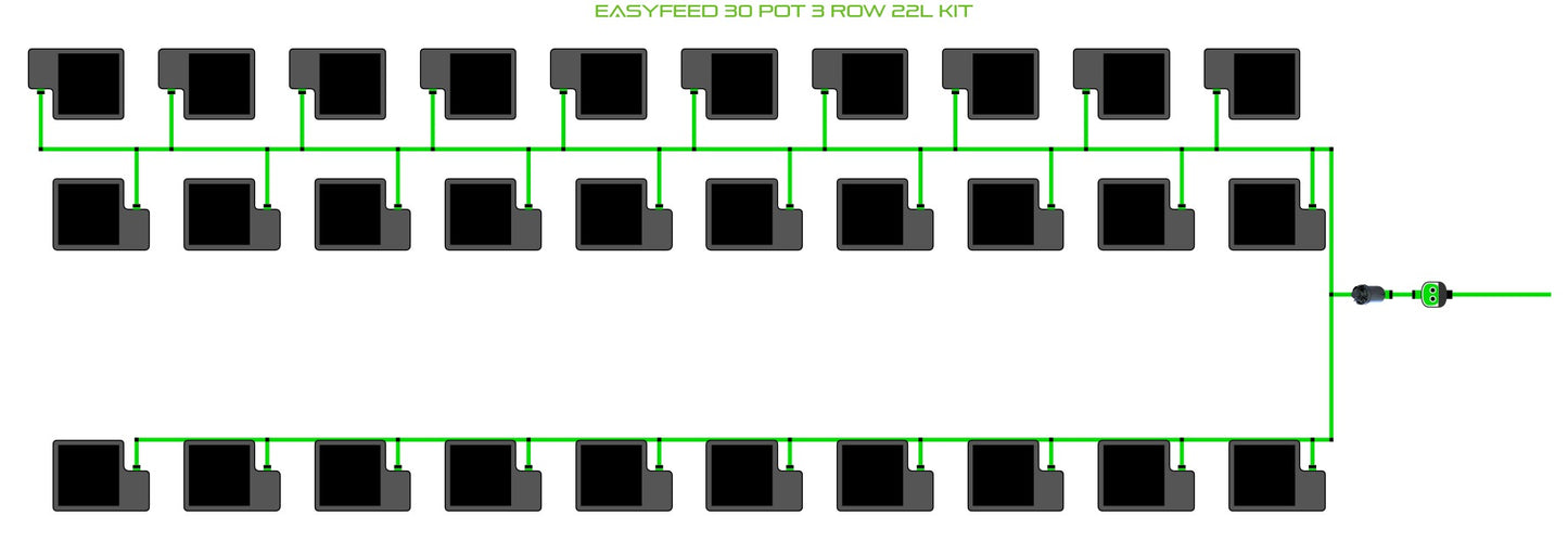ALIEN Hydroponics EasyFeed 30 Pot 3 Row 22L Kit product image 1