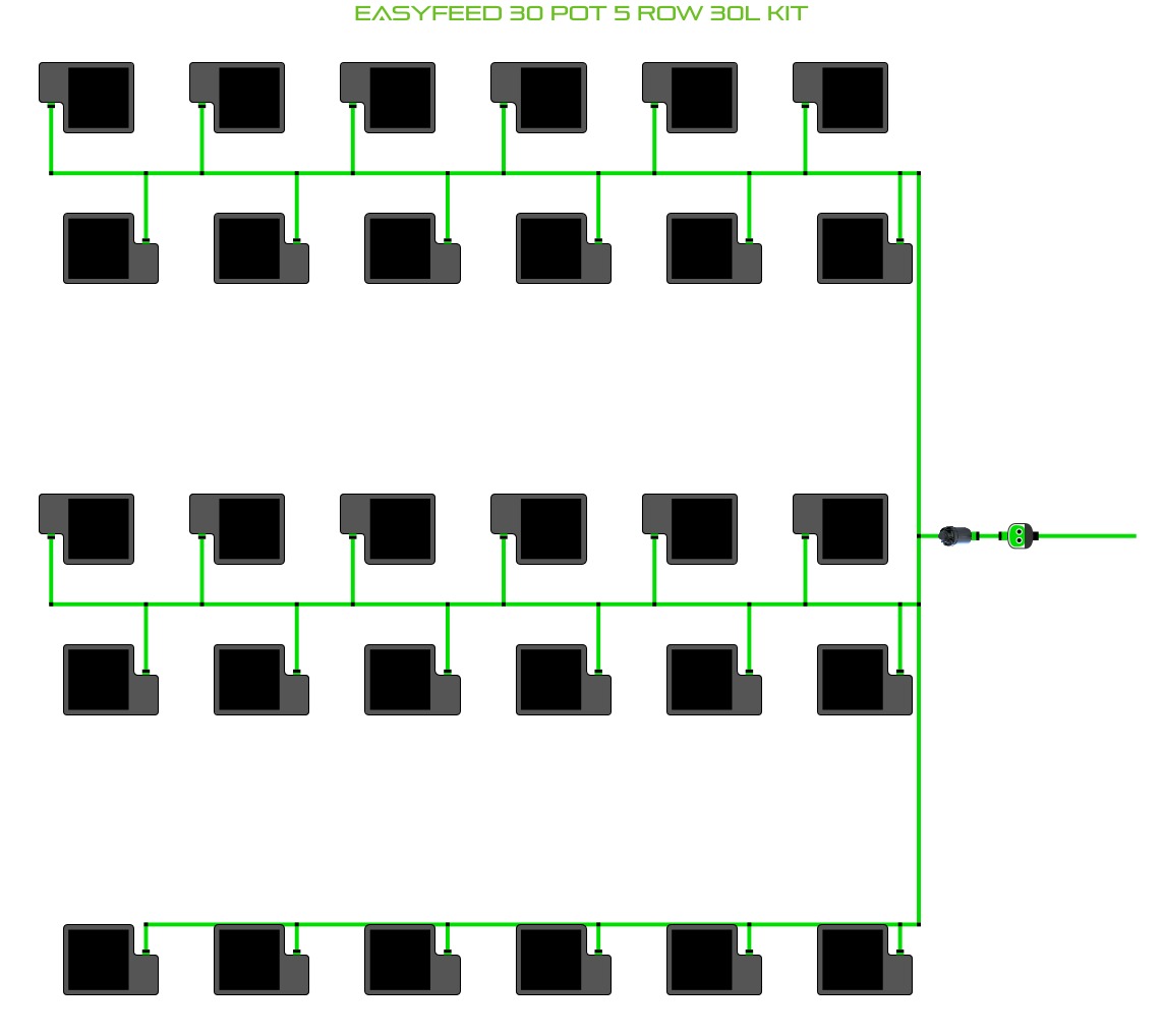 ALIEN Hydroponics EasyFeed 30 Pot 5 Row 30L Kit product image 1