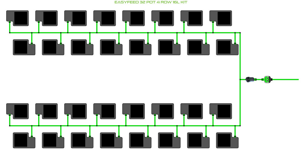 ALIEN Hydroponics EasyFeed 32 Pot 4 Row 16L Kit product image 1
