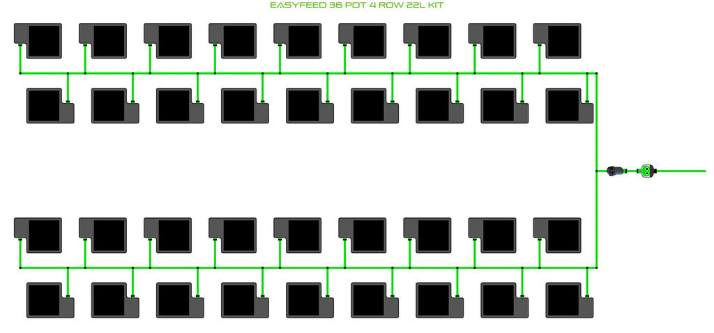 ALIEN Hydroponics EasyFeed 36 Pot 4 Row 22L Kit product image 1