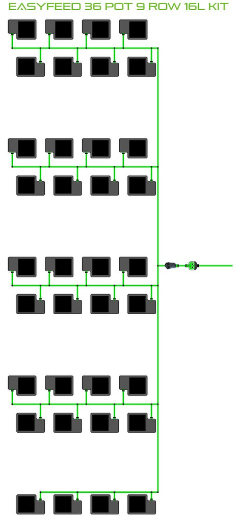 ALIEN Hydroponics EasyFeed 36 Pot 9 Row 16L Kit product image 1