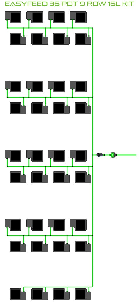 ALIEN Hydroponics EasyFeed 36 Pot 9 Row 16L Kit product image 1