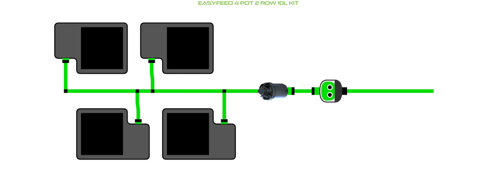 ALIEN Hydroponics EasyFeed 4 Pot 2 Row 10L Kit product image 1
