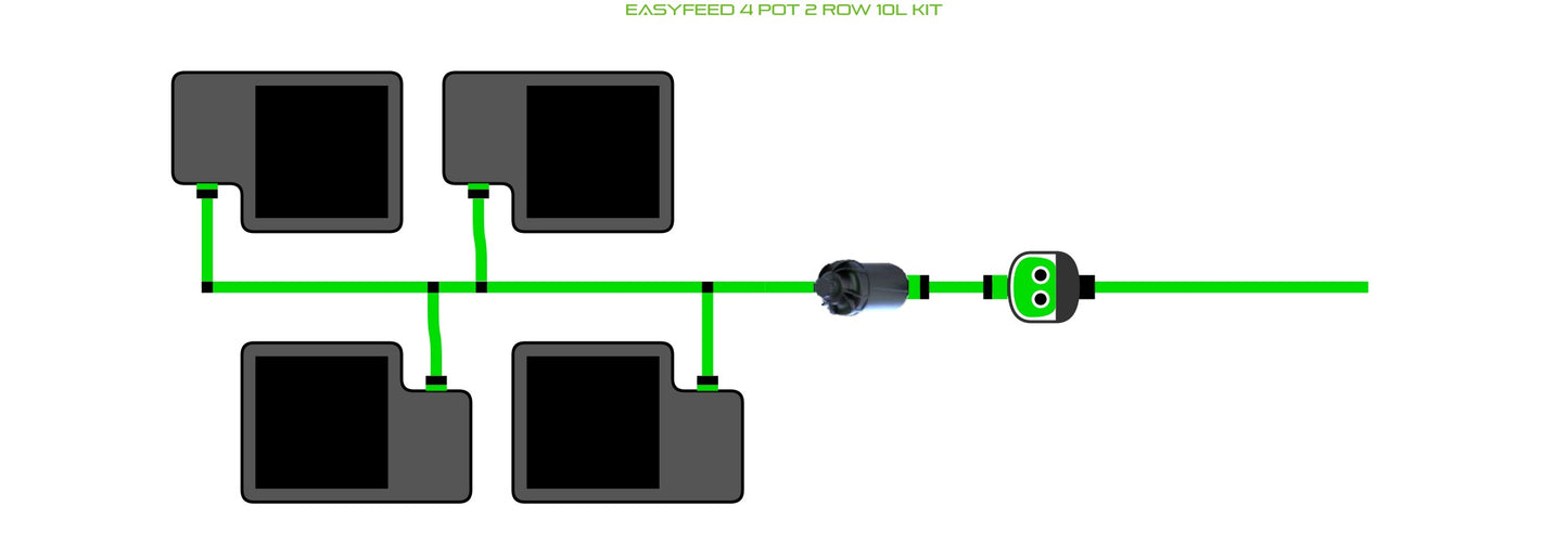 ALIEN Hydroponics EasyFeed 4 Pot 2 Row 10L Kit product image 1