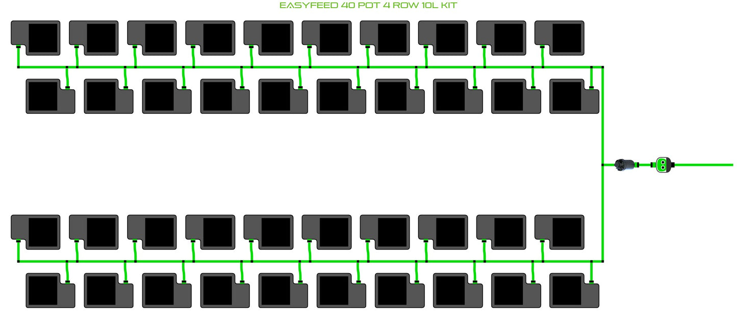 ALIEN Hydroponics EasyFeed 40 Pot 4 Row 10L Kit product image 1