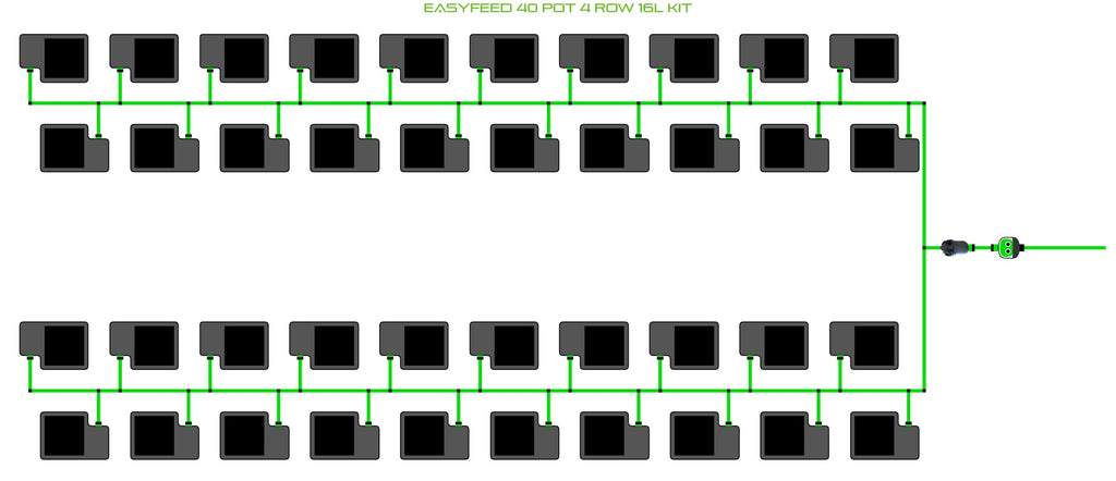 ALIEN Hydroponics EasyFeed 40 Pot 4 Row 16L Kit product image 1