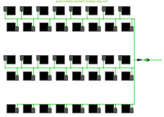 ALIEN Hydroponics EasyFeed 40 Pot 5 Row 22L Kit product image 1