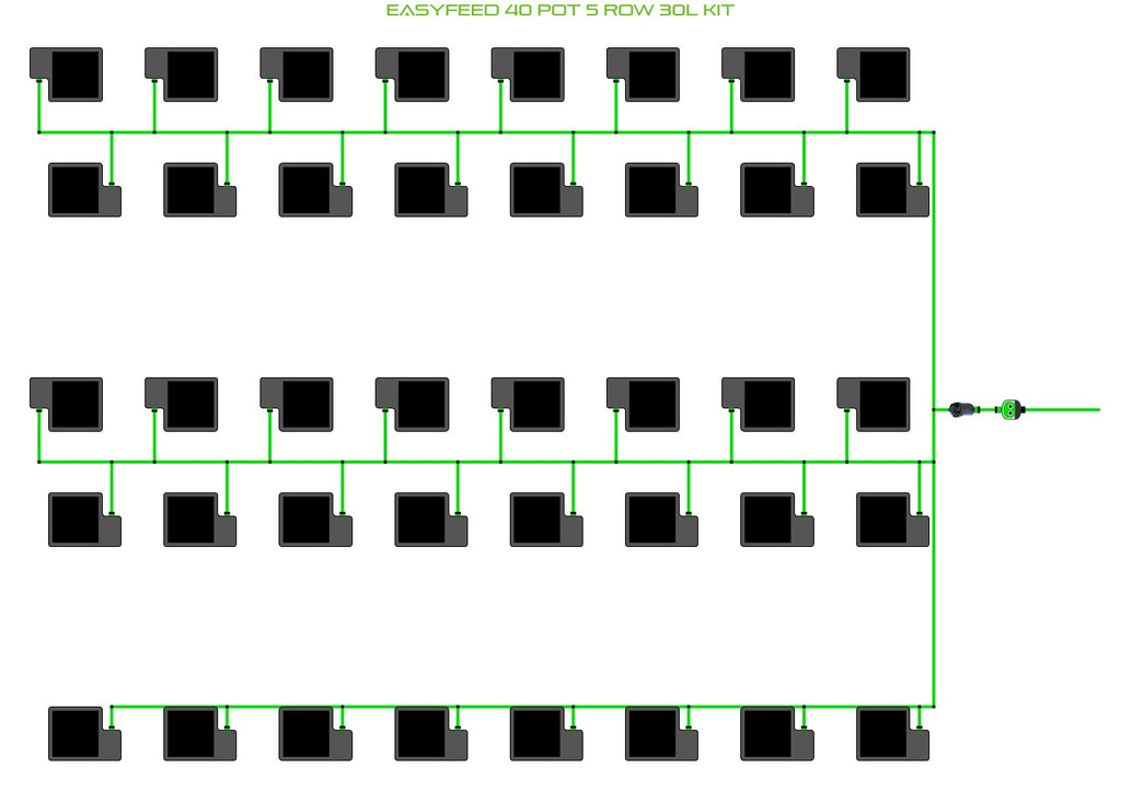 ALIEN Hydroponics EasyFeed 40 Pot 5 Row 30L Kit product image 1