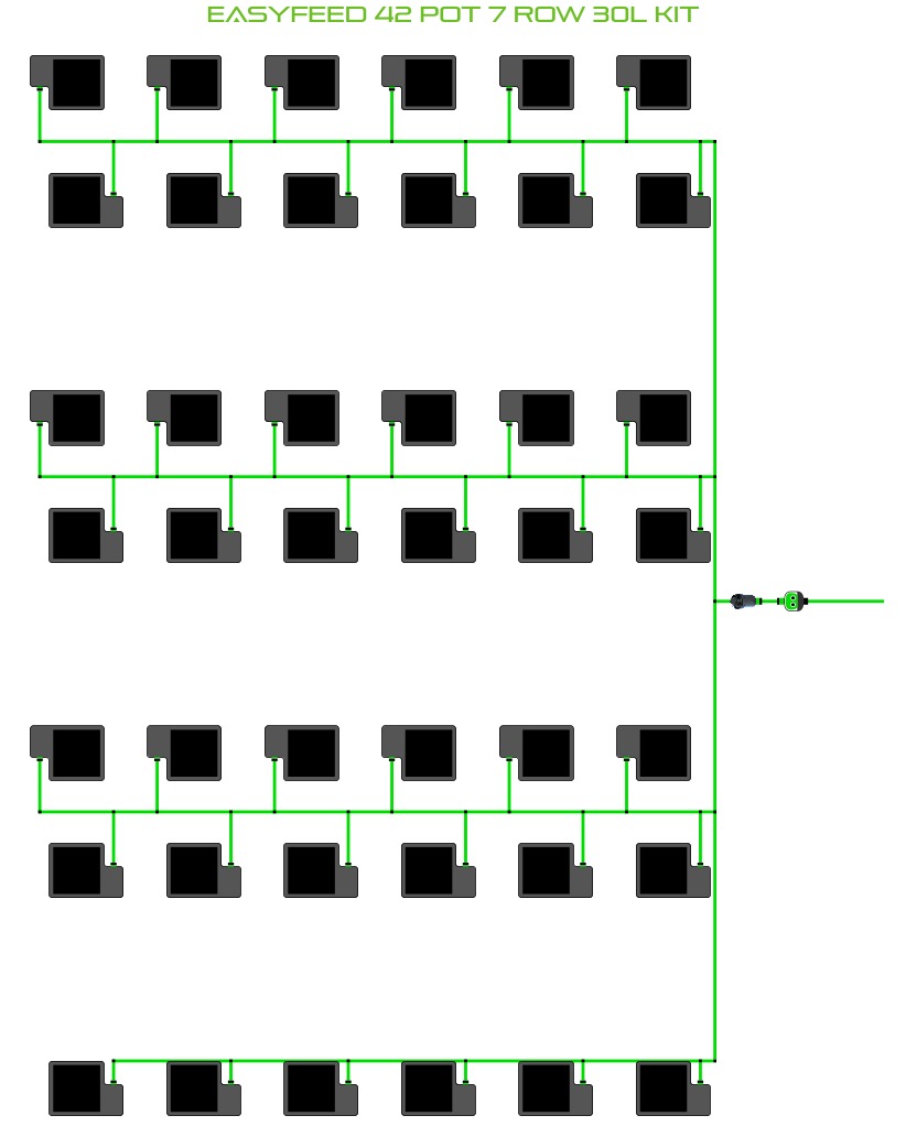 ALIEN Hydroponics EasyFeed 42 Pot 7 Row 30L Kit product image 1