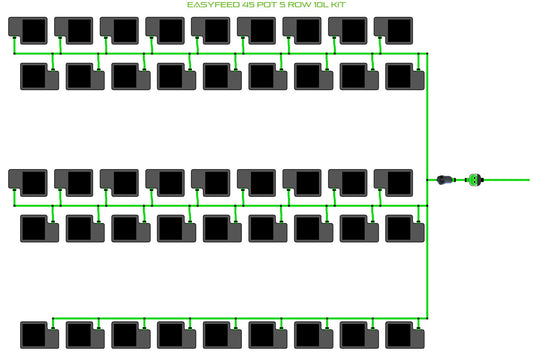 ALIEN Hydroponics EasyFeed 45 Pot 5 Row 10L Kit product image 1