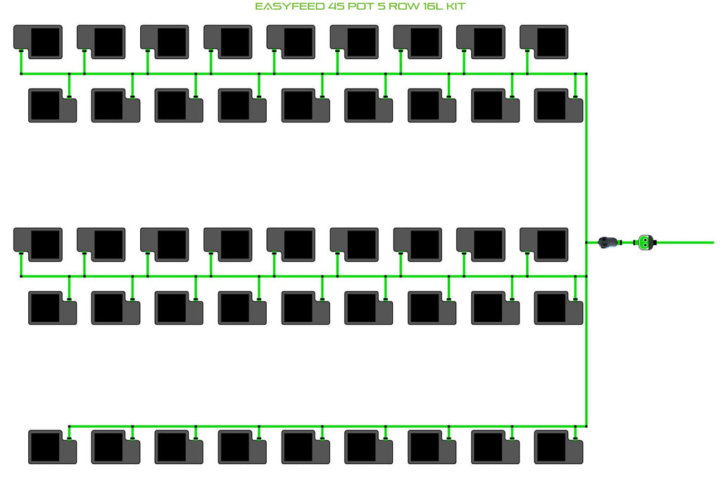 ALIEN Hydroponics EasyFeed 45 Pot 5 Row 16L Kit product image 1