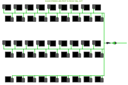 ALIEN Hydroponics EasyFeed 45 Pot 5 Row 16L Kit product image 1
