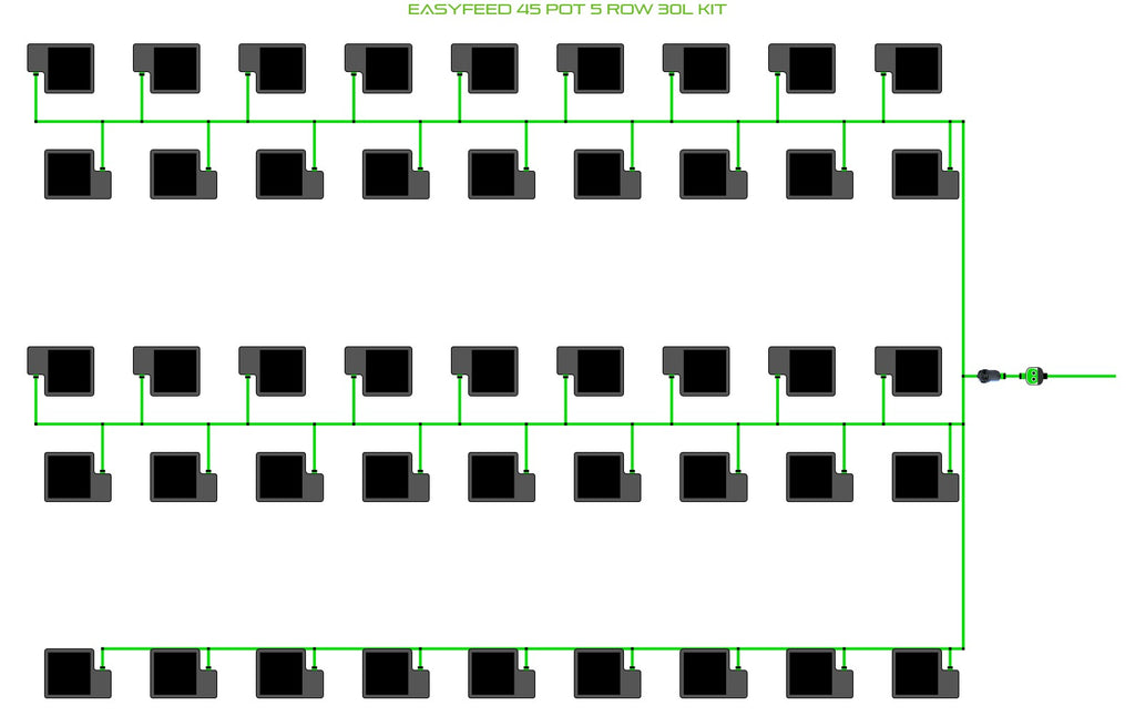 ALIEN Hydroponics EasyFeed 45 Pot 5 Row 30L Kit product image 1