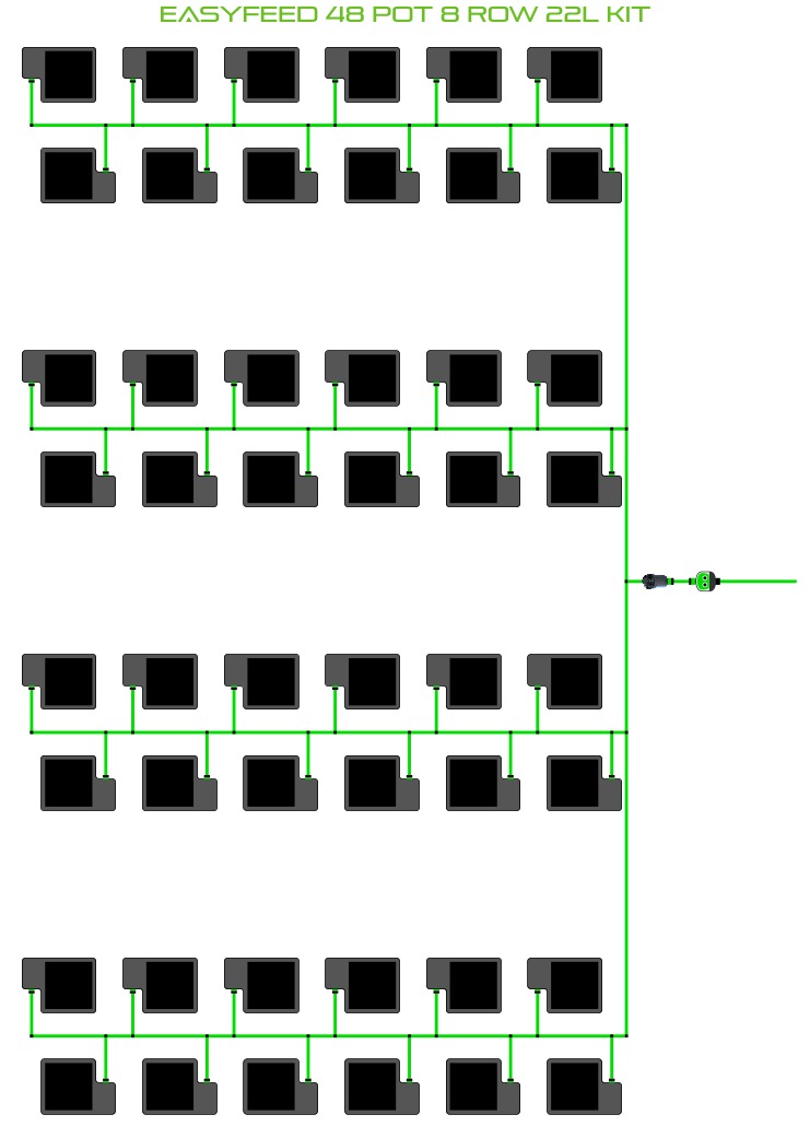 ALIEN Hydroponics EasyFeed 48 Pot 8 Row 22L Kit product image 1