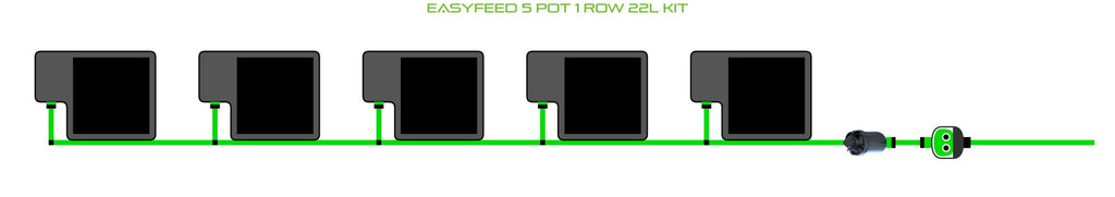 ALIEN Hydroponics EasyFeed 5 Pot 1 Row 22L Kit product image 1