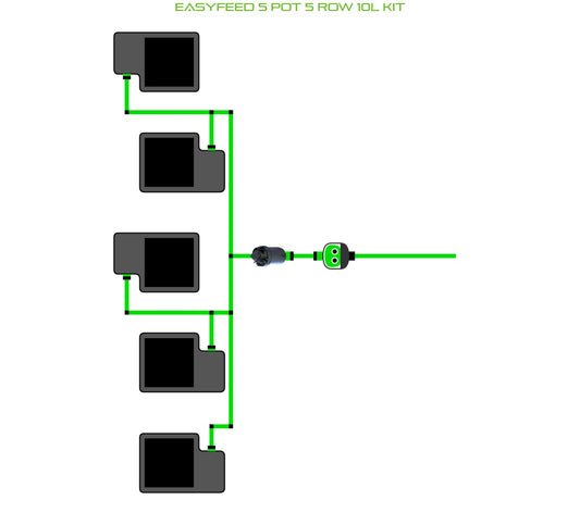 ALIEN Hydroponics EasyFeed 5 Pot 5 Row 10L Kit product image 1