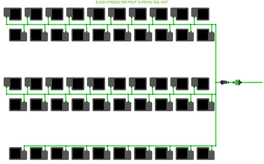 ALIEN Hydroponics EasyFeed 50 Pot 5 Row 10L Kit product image 1