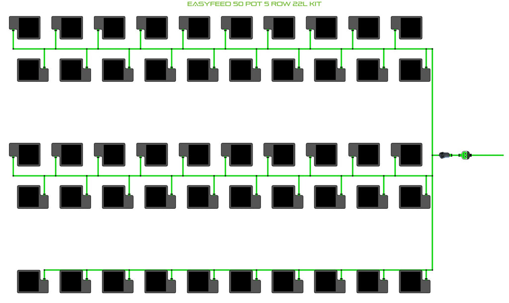 ALIEN Hydroponics EasyFeed 50 Pot 5 Row 22L Kit product image 1