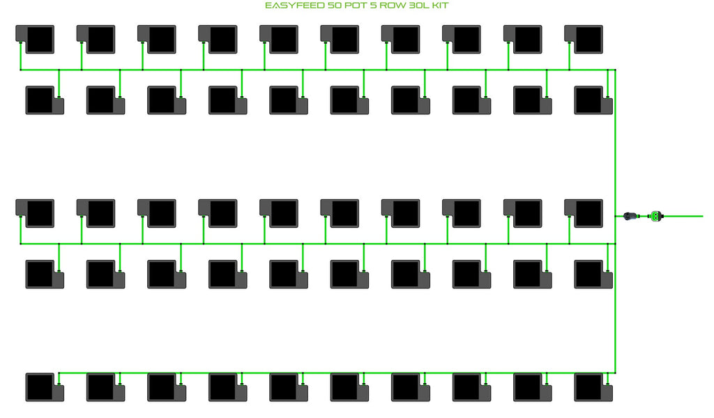 ALIEN Hydroponics EasyFeed 50 Pot 5 Row 30L Kit product image 1