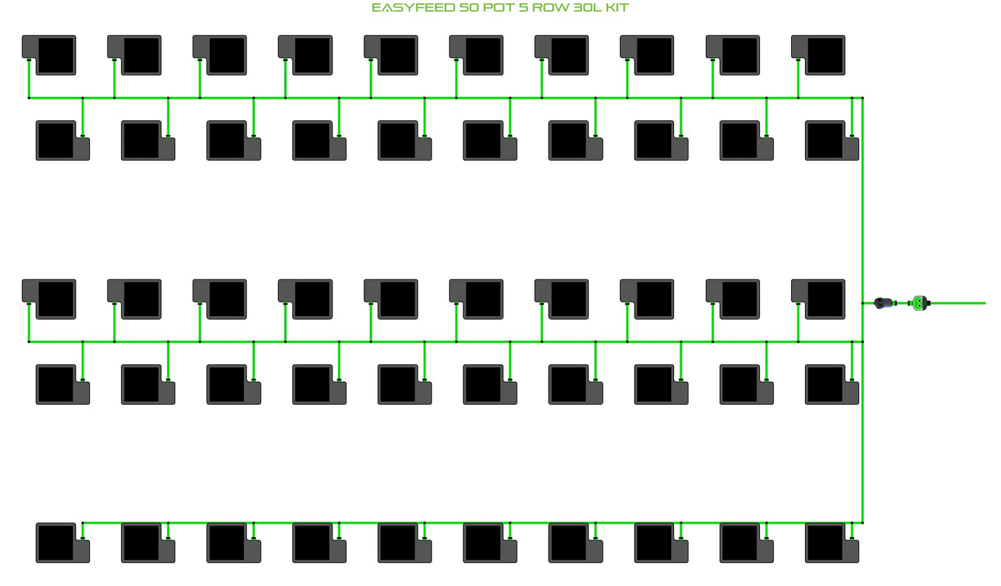 ALIEN Hydroponics EasyFeed 50 Pot 5 Row 30L Kit product image 1