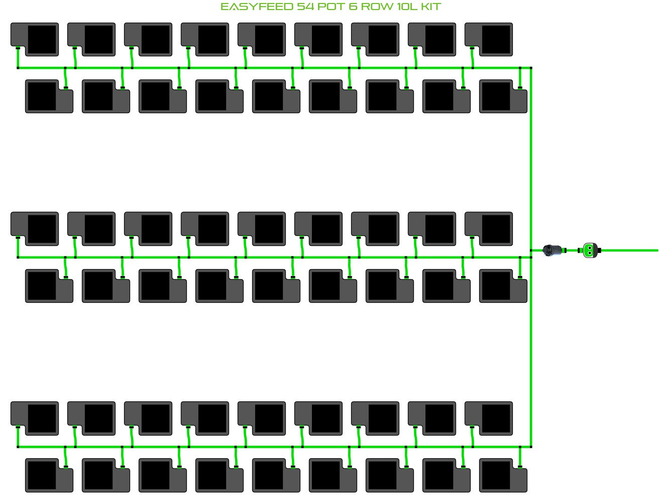 ALIEN Hydroponics EasyFeed 54 Pot 6 Row 10L Kit product image 1