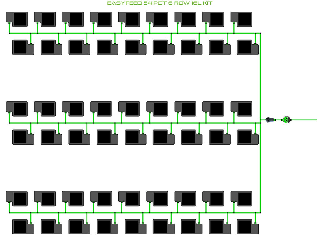 ALIEN Hydroponics EasyFeed 54 Pot 6 Row 16L Kit product image 1