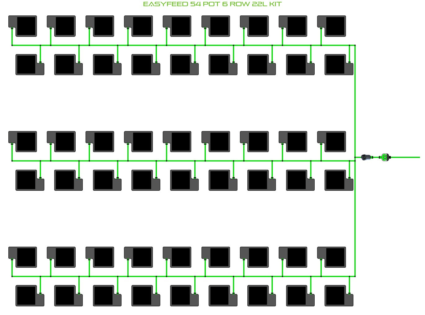 ALIEN Hydroponics EasyFeed 54 Pot 6 Row 22L Kit product image 1