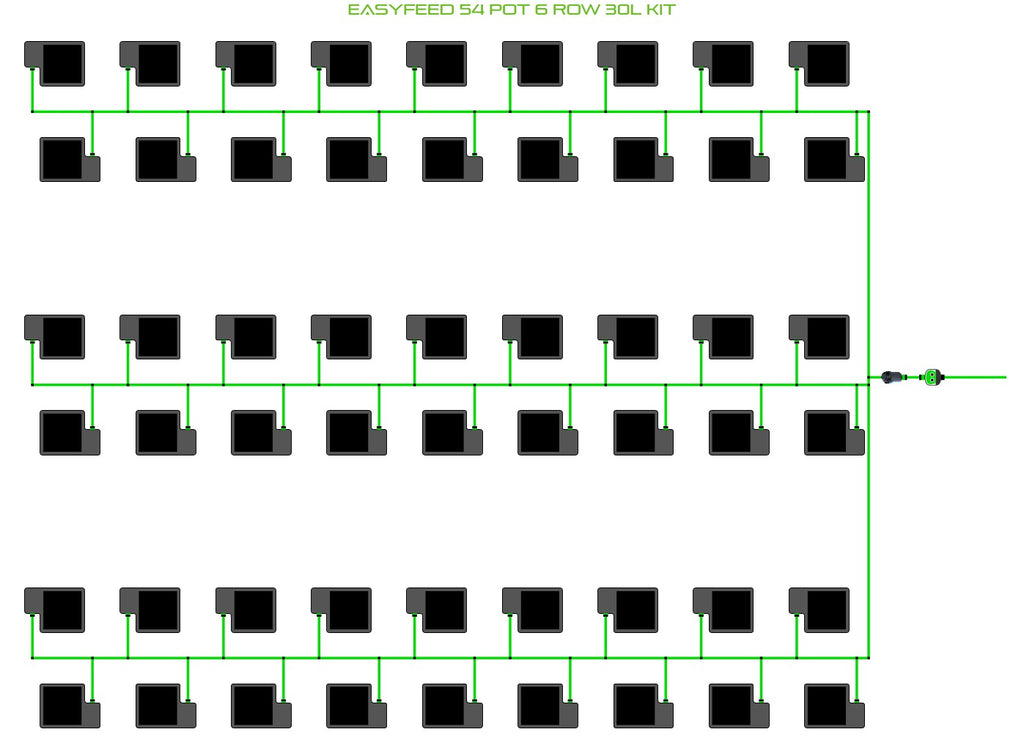 ALIEN Hydroponics EasyFeed 54 Pot 6 Row 30L Kit product image 1