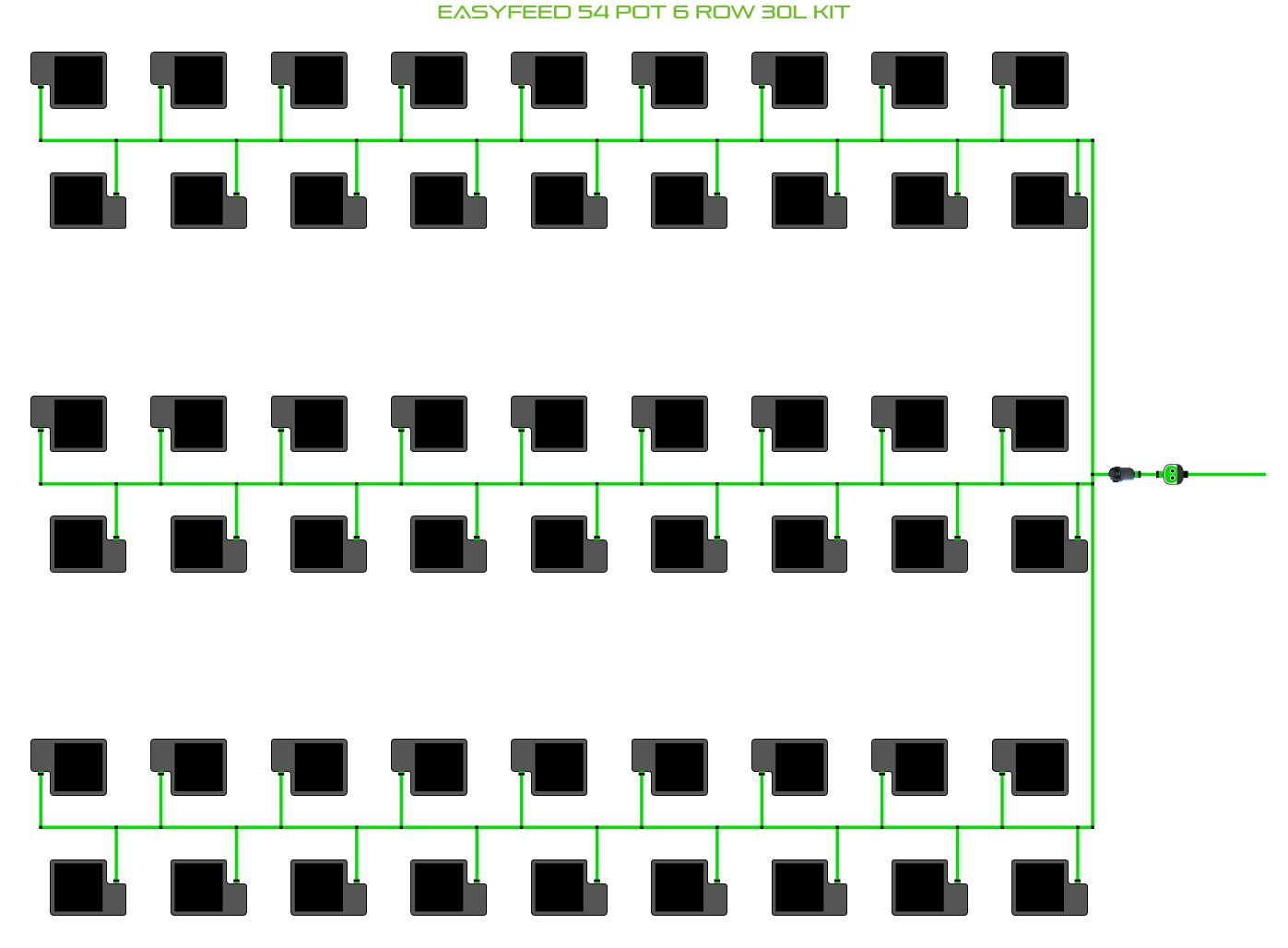 ALIEN Hydroponics EasyFeed 54 Pot 6 Row 30L Kit product image 1