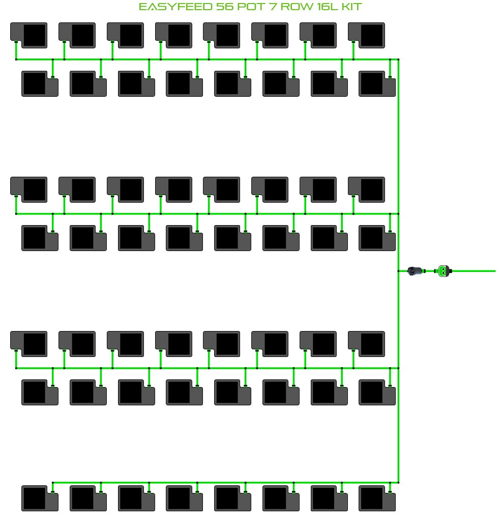ALIEN Hydroponics EasyFeed 56 Pot 7 Row 16L Kit product image 1