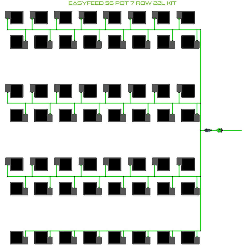 ALIEN Hydroponics EasyFeed 56 Pot 7 Row 22L Kit product image 1