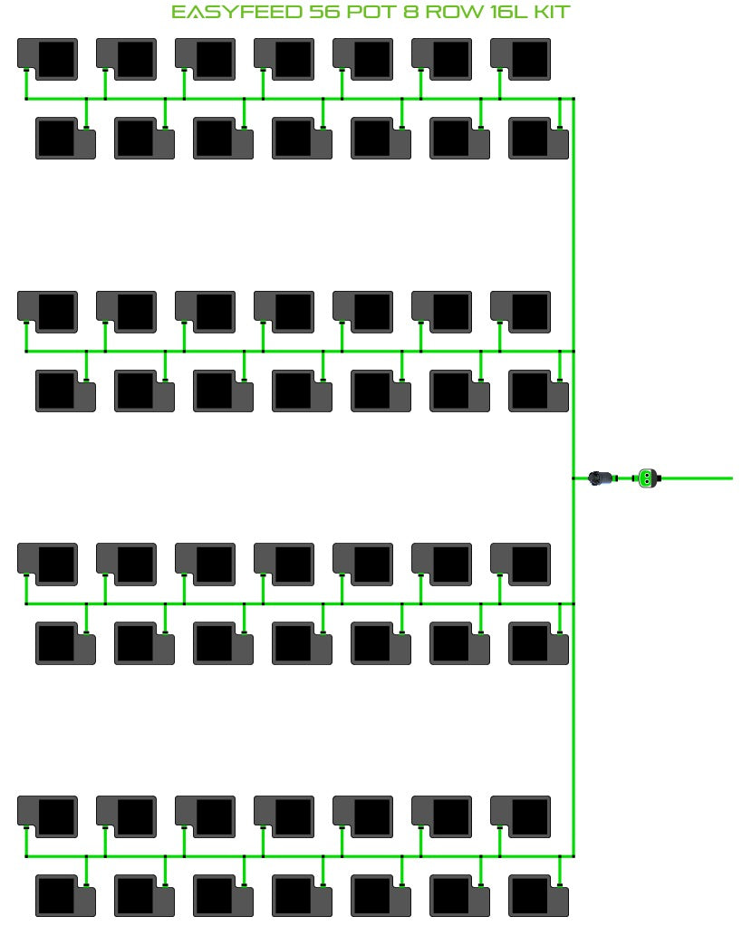 ALIEN Hydroponics EasyFeed 56 Pot 8 Row 16L Kit product image 1
