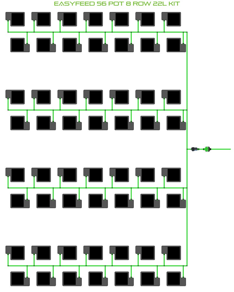 ALIEN Hydroponics EasyFeed 56 Pot 8 Row 22L Kit product image 1