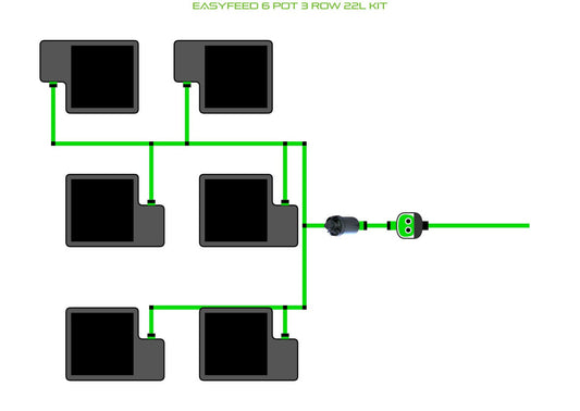 ALIEN Hydroponics EasyFeed 6 Pot 3 Row 22L Kit product image 1