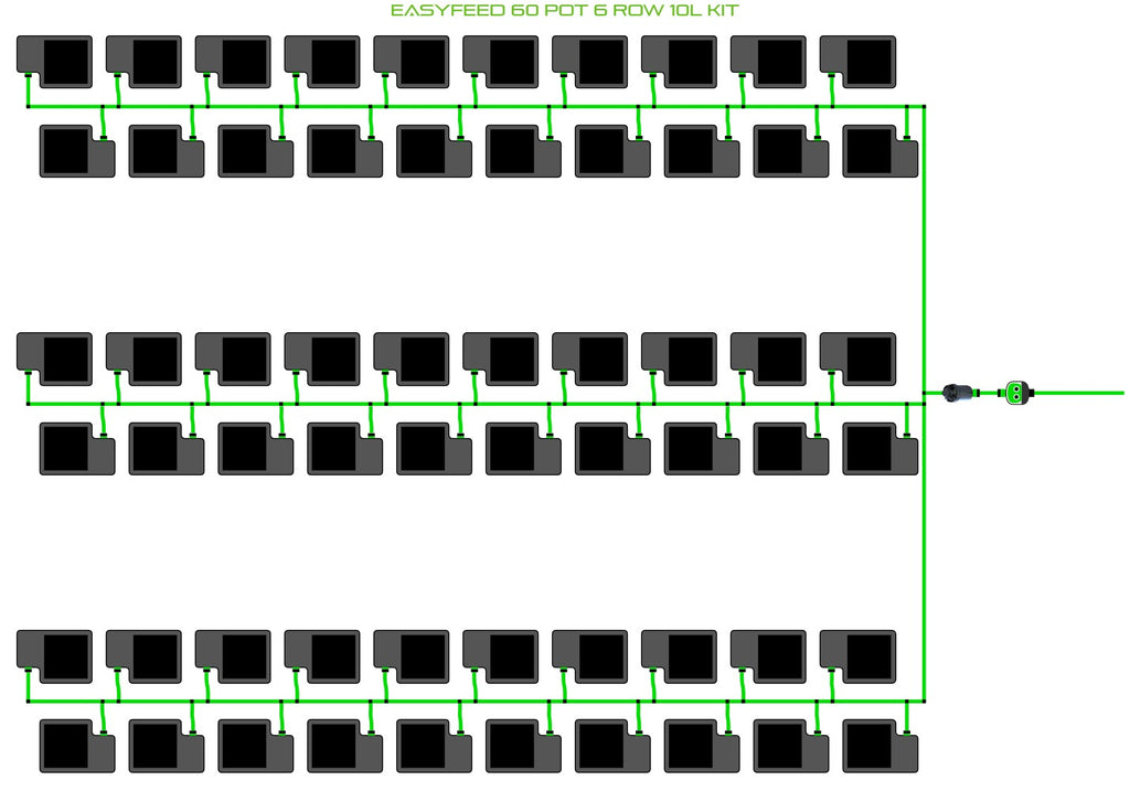 ALIEN Hydroponics EasyFeed 60 Pot 6 Row 10L Kit product image 1