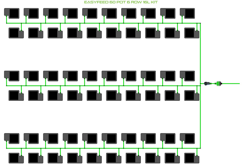 ALIEN Hydroponics EasyFeed 60 Pot 6 Row 16L Kit product image 1