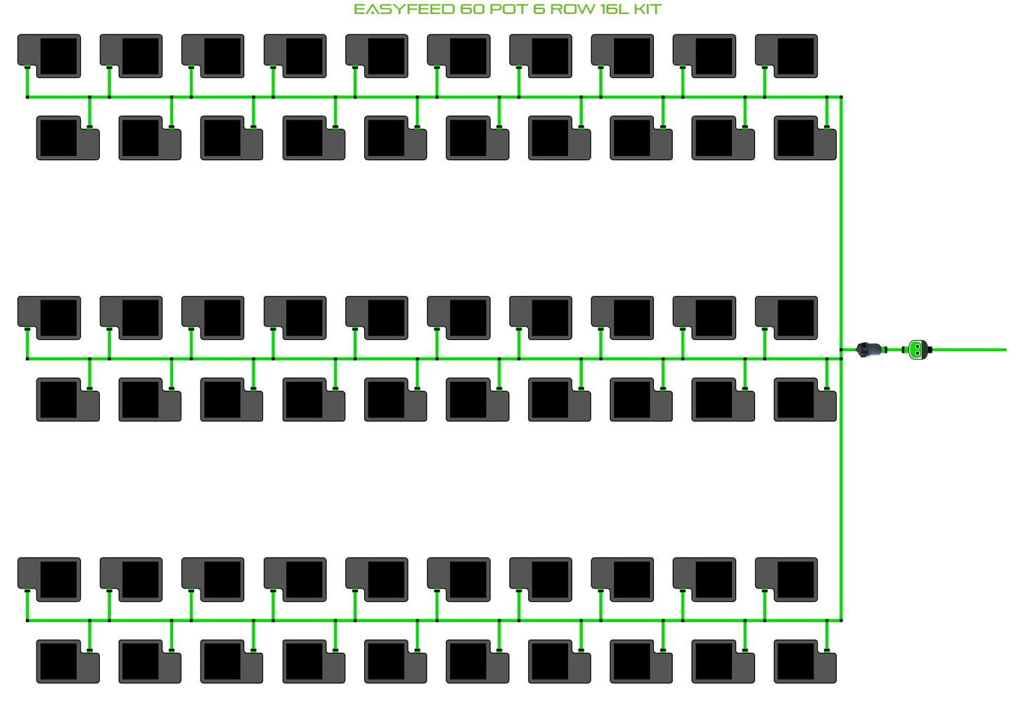 ALIEN Hydroponics EasyFeed 60 Pot 6 Row 16L Kit product image 1