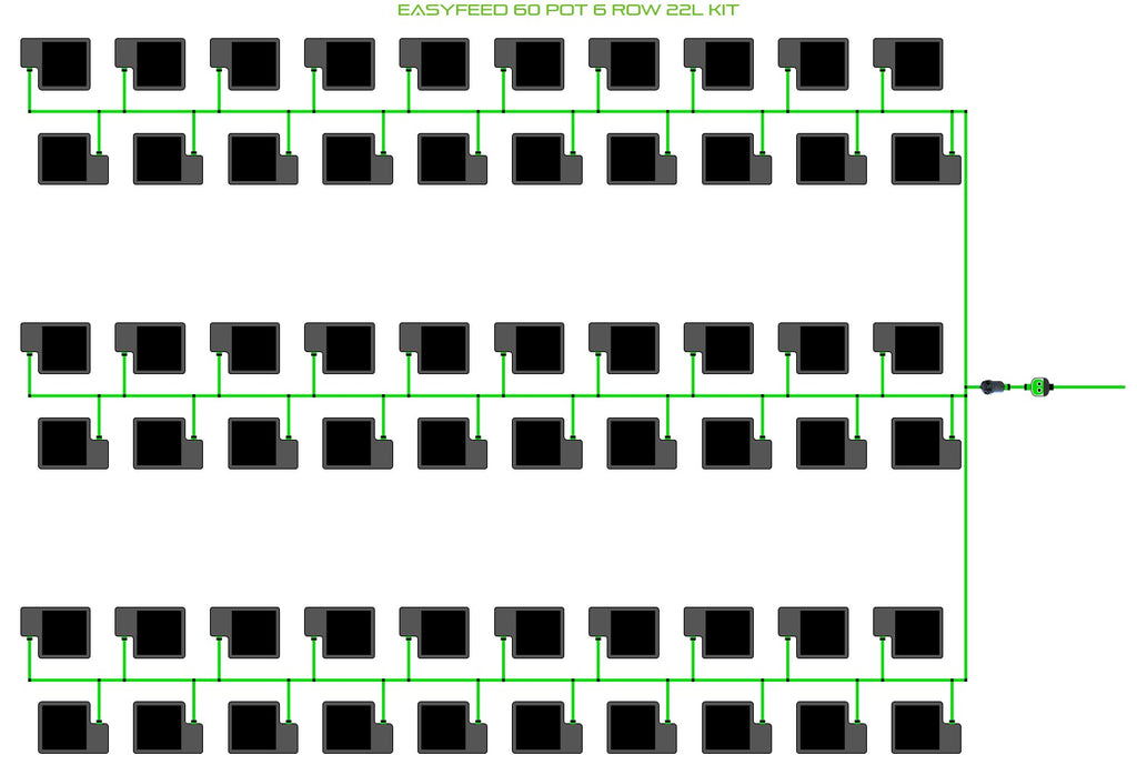 ALIEN Hydroponics EasyFeed 60 Pot 6 Row 22L Kit product image 1