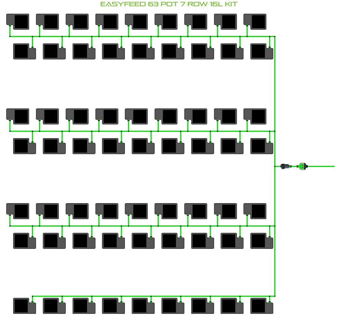 ALIEN Hydroponics EasyFeed 63 Pot 7 Row 16L Kit product image 1