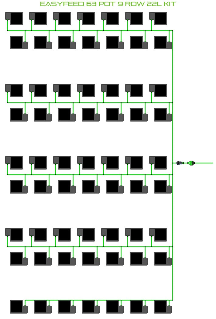 ALIEN Hydroponics EasyFeed 63 Pot 9 Row 22L Kit product image 1