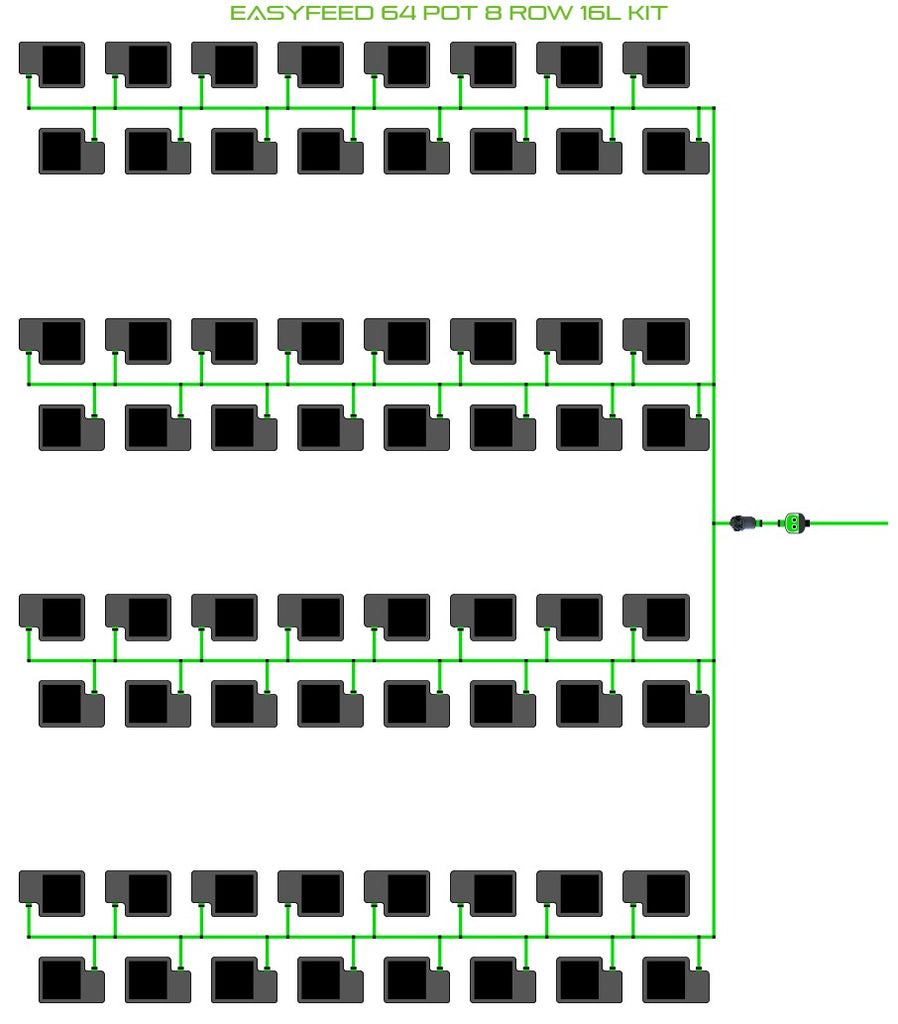 ALIEN Hydroponics EasyFeed 64 Pot 8 Row 16L Kit product image 1