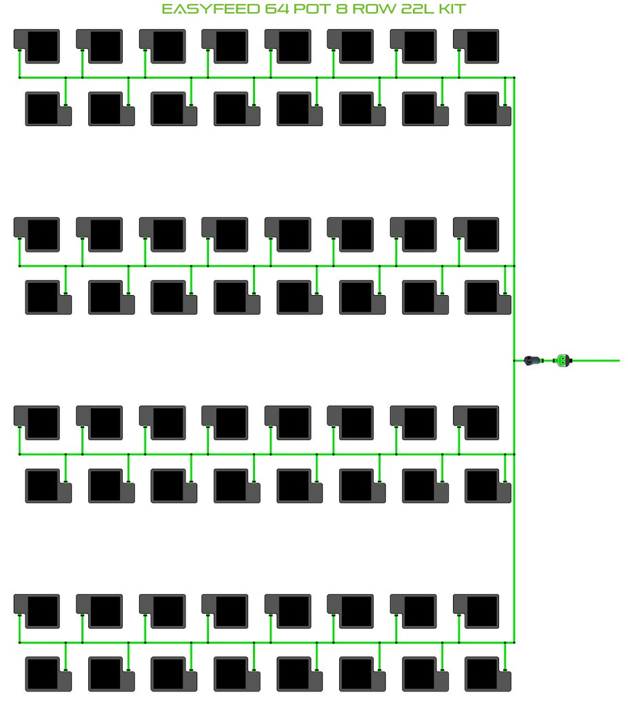 ALIEN Hydroponics EasyFeed 64 Pot 8 Row 22L Kit product image 1