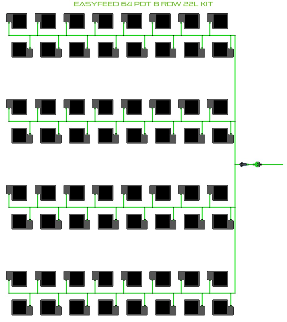 ALIEN Hydroponics EasyFeed 64 Pot 8 Row 22L Kit product image 1