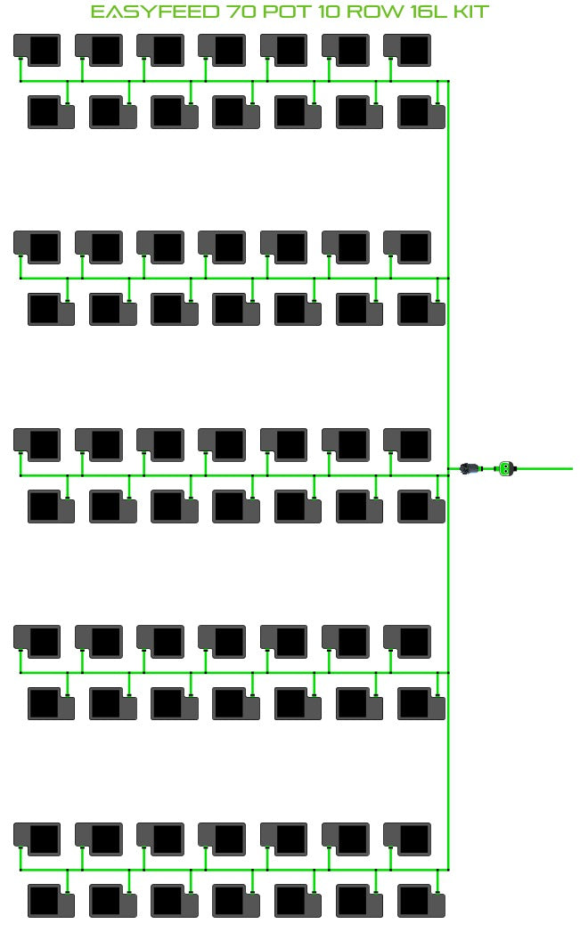 ALIEN Hydroponics EasyFeed 70 Pot 10 Row 16L Kit product image 1